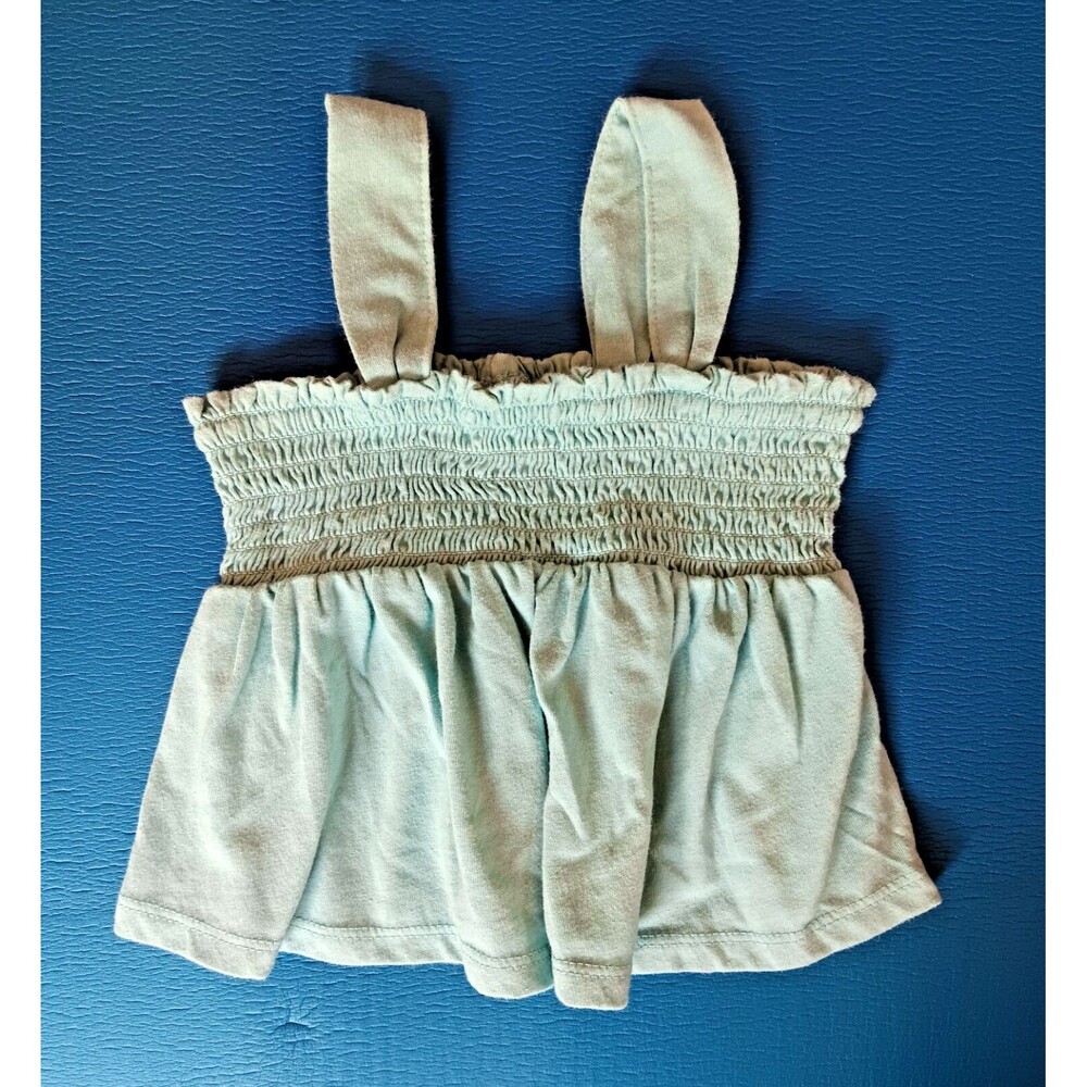 shirt Girls Baby B'Gosh tank pastel blue green mint summer smocked 18 months